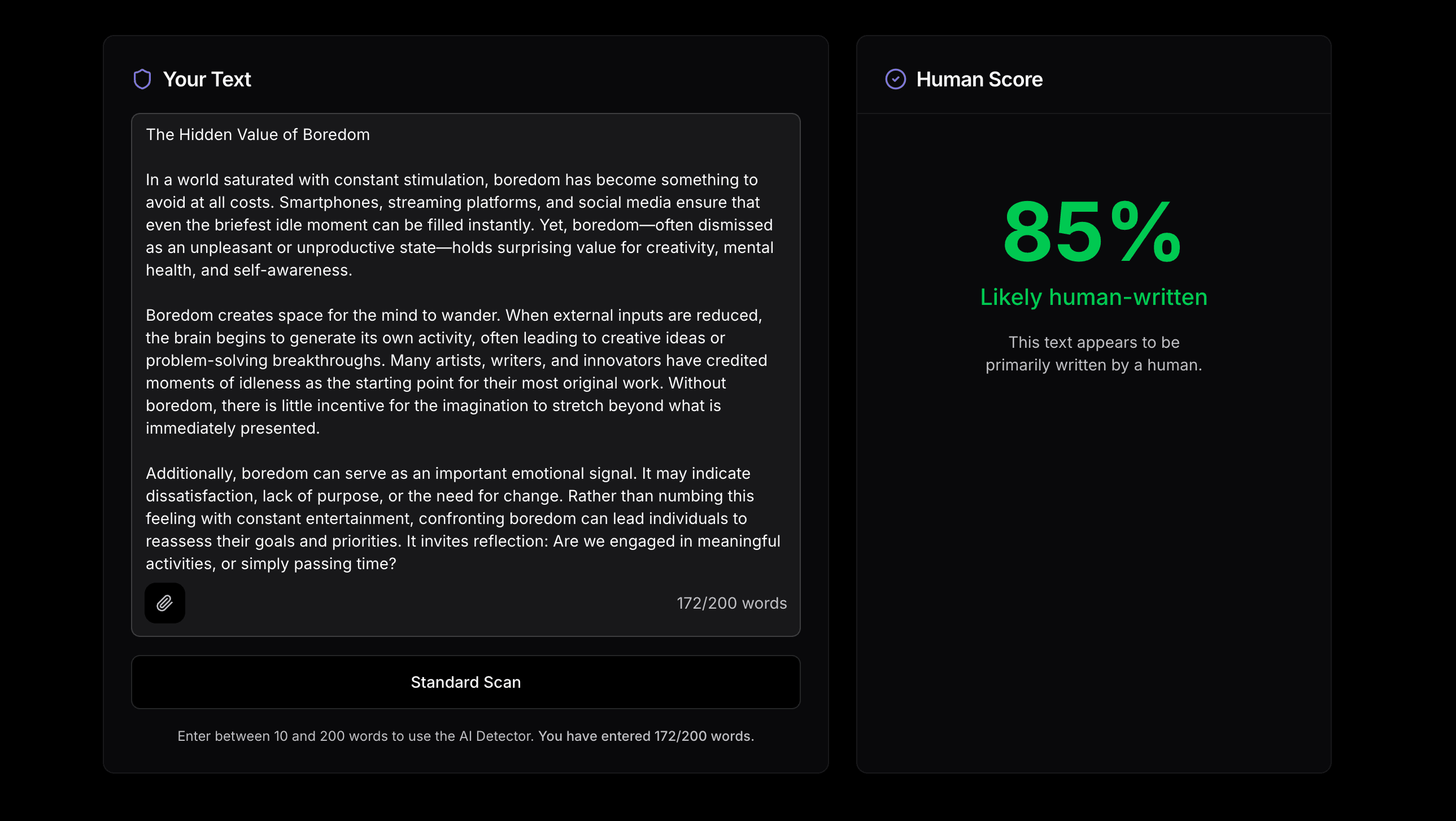 Human score illustration