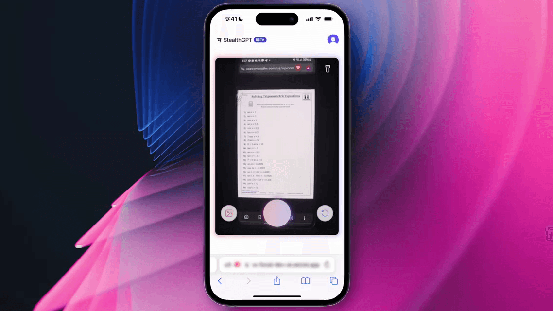तुरंत AI होमवर्क उत्तरों के लिए worksheet की फोटो कैप्चर करता मोबाइल