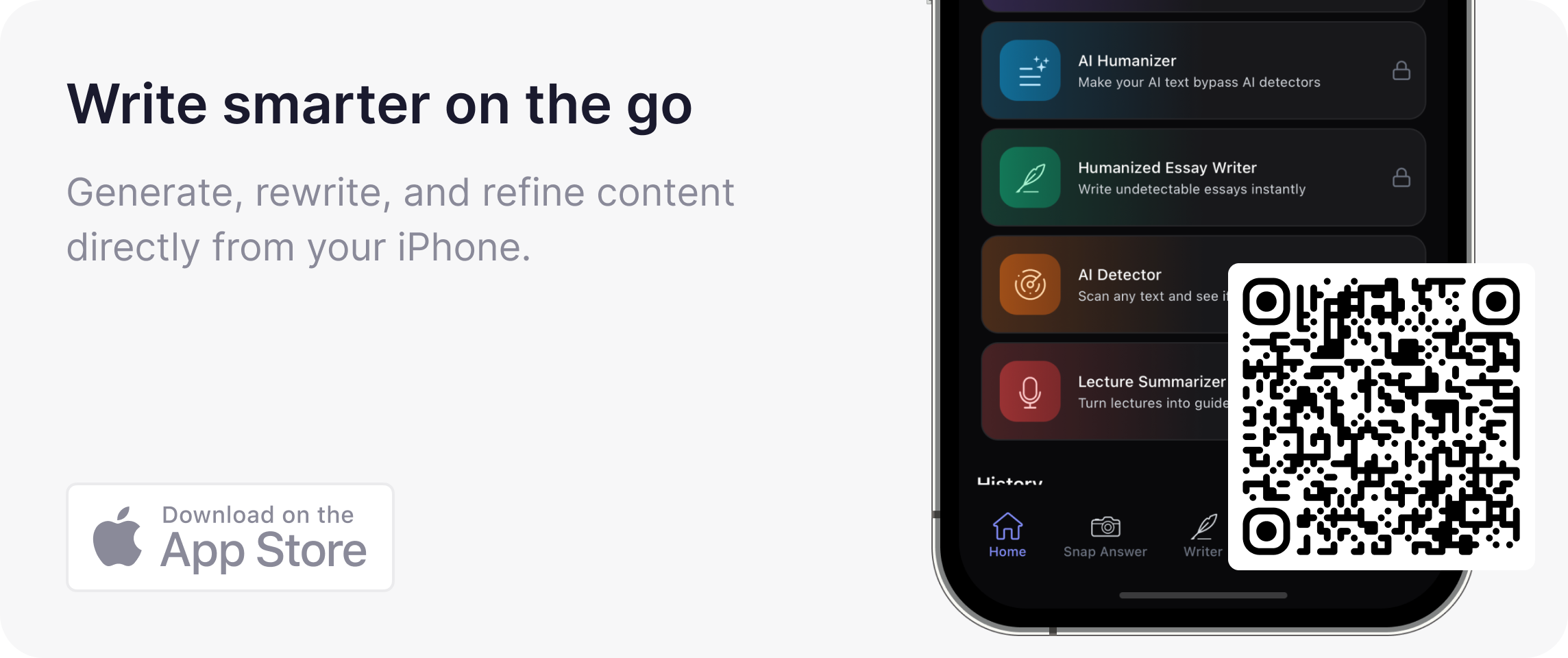Write smarter on the go — generate, rewrite, and refine content directly from your iPhone. Download StealthGPT on the App Store.