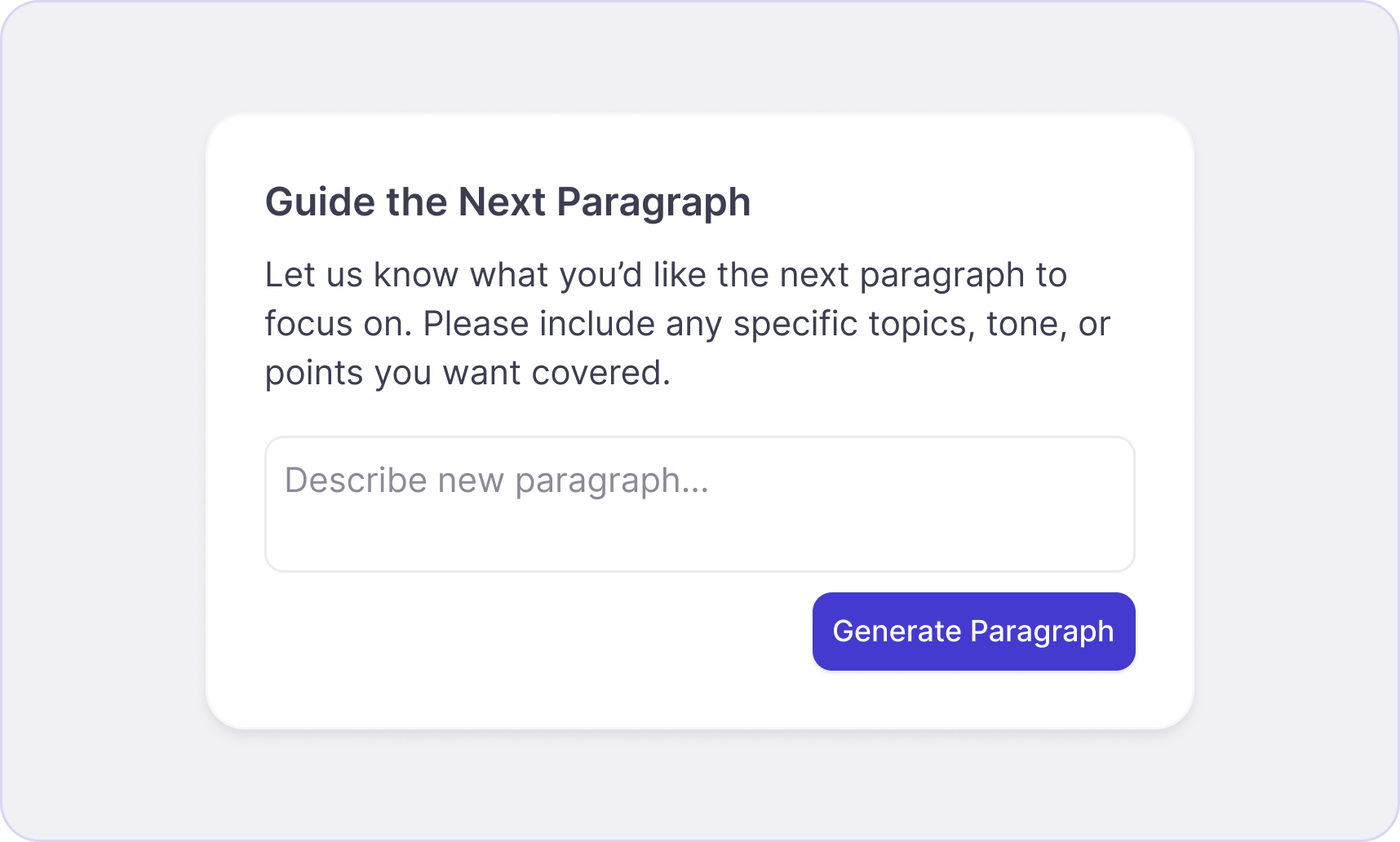 Guide the Narrative intelligently